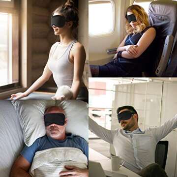 Mavogel Weighted Eye Mask for Sleeping - Weighted Sleep Mask with Removable Eye Pillow, Cooling Eye Mask for Men Women Black