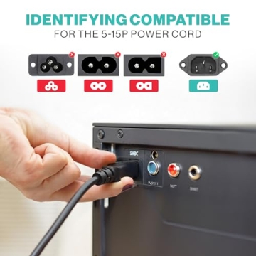 10ft 3 Prong AC Power Cord for Computers TVs Printers