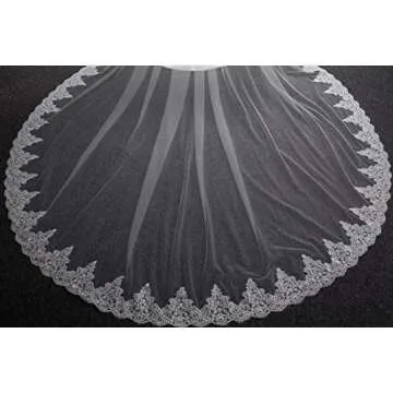 EllieHouse Lace Royal Length Bridal Veil with Comb