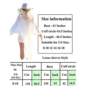 Bsubseach Women's Sexy White 3/4 Sleeve Lace Tassel Fringe Kimono Cardigan Swimsuit Bikini Cover Up Swimwear