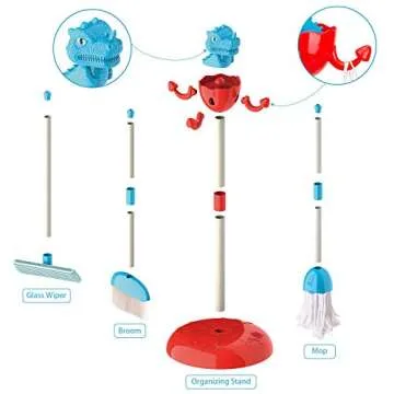 INNOCHEER Kids Dinosaur Cleaning Toy Set for Fun Housework Play