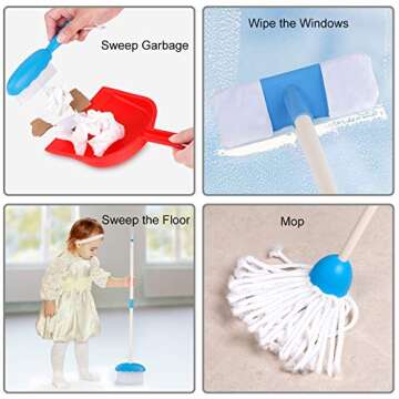 INNOCHEER Kids Dinosaur Cleaning Toy Set for Fun Housework Play