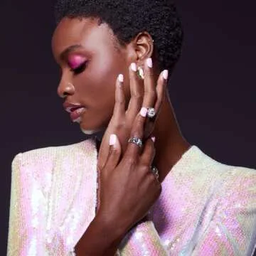 KISS imPRESS No Glue Mani Press On Nails, Color FX, 'Late Night', Light Pink, Short Size, Squoval Shape, Includes 30 Nails, Prep Pad, Instructions Sheet, 1 Manicure Stick, 1 Mini File