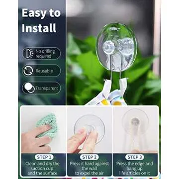 Pawfly 30 Pack Suction Cups for Home & Kitchen Organization