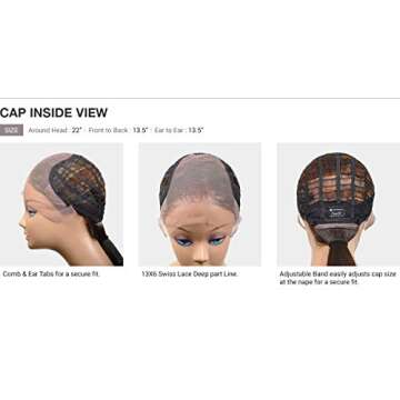 Sensationnel What lace 13x6 Wigs - brielle lacefrontal hand tied glueless synthetic with natural density preplucked hairline (1B OFFBLACK)