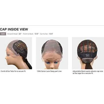 Sensationnel What lace 13x6 Wigs - brielle lacefrontal hand tied glueless synthetic with natural density preplucked hairline (1B OFFBLACK)