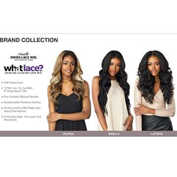 Sensationnel What lace 13x6 Wigs - brielle lacefrontal hand tied glueless synthetic with natural density preplucked hairline (1B OFFBLACK)