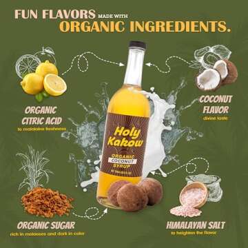 Holy Kakow Organic Coconut Syrup for Coffee and Cocktails