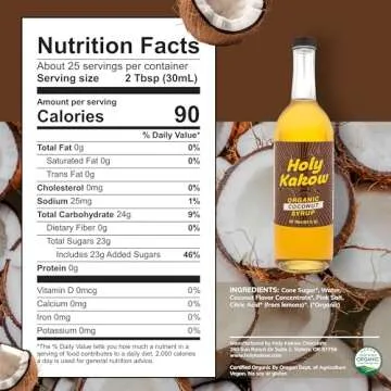 Holy Kakow Organic Coconut Syrup for Coffee and Cocktails
