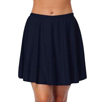 Hilor Women's Ruffled Swim Skirt Tummy Control Skirted Tankini Bottoms High Waisted Swim Bottom with Panty