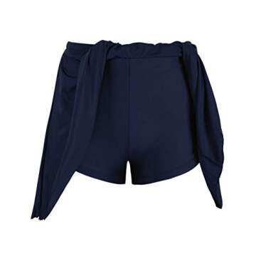 Hilor Women's Ruffled Swim Skirt Tummy Control Skirted Tankini Bottoms High Waisted Swim Bottom with Panty