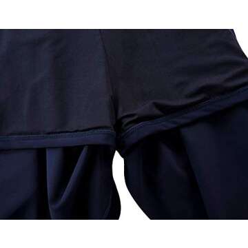 Hilor Women's Ruffled Swim Skirt Tummy Control Skirted Tankini Bottoms High Waisted Swim Bottom with Panty