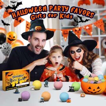 Halloween Toys Gifts for Kids:Halloween Bath Bombs for Kids with Toys Inside,Boo Spooky Basket Stuff...