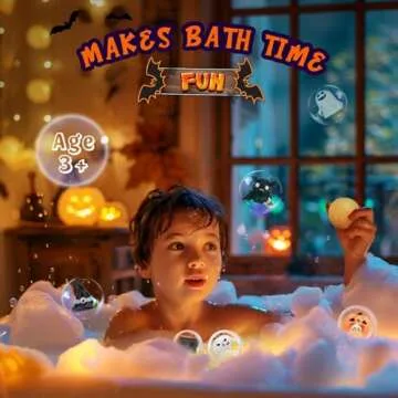 Halloween Toys Gifts for Kids:Halloween Bath Bombs for Kids with Toys Inside,Boo Spooky Basket Stuffers, Halloween Party Favors for Toddlers, Bubble Bath Toys for Kids Ages 4-8