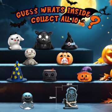 Halloween Toys Gifts for Kids:Halloween Bath Bombs for Kids with Toys Inside,Boo Spooky Basket Stuffers, Halloween Party Favors for Toddlers, Bubble Bath Toys for Kids Ages 4-8