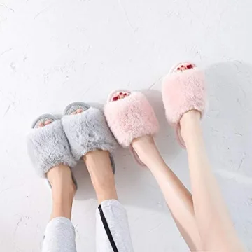 Luxury HUMIWA Women’s Fuzzy Slippers for Comfort and Style