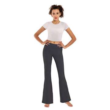 BUBBLELIME 29"/31"/33"/35" 4 Styles Women's Inner Pocket Bootcut Yoga Pants - Basic Cotton_HEATHERCHARCOAL M-37 Inseam