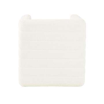 HomePop Modern Channel Tufted Ottoman Home Décor|Ottoman for Living Room & Bedroom - Cream Boucle