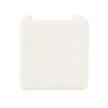 HomePop Modern Channel Tufted Ottoman Home Décor|Ottoman for Living Room & Bedroom - Cream Boucle