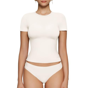 OEAK Women's Short Sleeve T-Shirts - Ultra Soft Seamless Fit Basic Tees