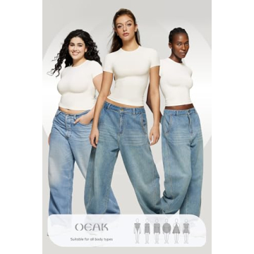 OEAK Women's Seamless T-Shirts Soft and Comfortable Fashion