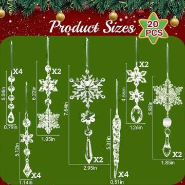 Elegant 20 PCS Christmas Ornaments for Holiday Decor