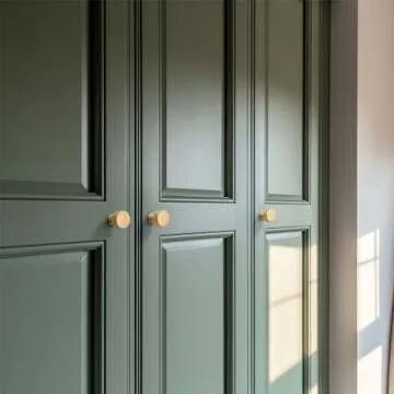 dairazan Brushed-Gold Drawer Cabinet Knobs - 10 Pack Solid Brass Handles(1-1/8x1-1/8inch/28x28mm) Modern Hardware for Dresser Kitchen Bedroom Bathroom