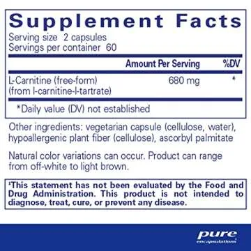 Pure Encapsulations L-Carnitine | Hypoallergenic Supplement for Cardiovascular and Endurance Support...