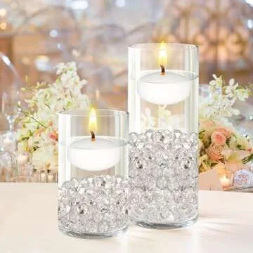 Mega Candles 12 pcs Unscented White Floating Candles, Hand Poured Wax Candle 2 Inch Diameter, Home Décor, Wedding Receptions, Baby Showers, Birthdays, Centerpieces, Celebrations, Meditations, Spas