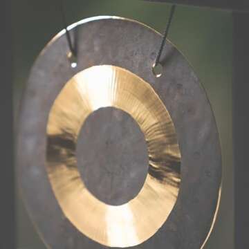 Woodstock Wind Chimes Desk Gong, Brass Hand-Hammered Bronze, Medium 12 - Inch Tall, for Meditation, Yoga, Classrooms, Offices, Great for Awareness, Relaxation
