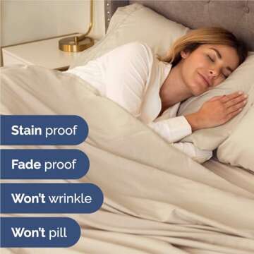 King 6 Piece Sheet Set - Comfy, Breathable & Cooling - Hotel Luxury Bedding for Women, Men, Kids & Teens - 1 Flat & 1 Fitted Sheet & 4 Pillowcases w/ Deep Pockets - Ultra-Soft and Wrinkle Free - Wheat