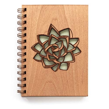 Succulent Wood Blank Nature Journal - Creative Spiral Notebook for All Occasions