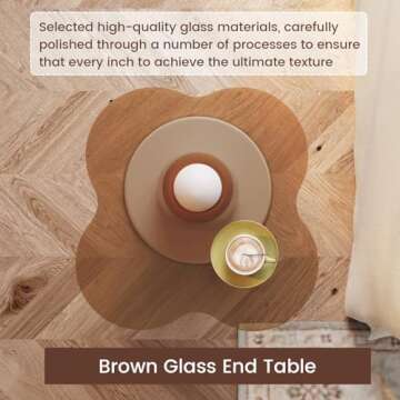 Guyii Irregular Side Table with Tempered Glass Top