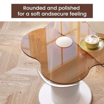 Guyii Irregular Side Table with Tempered Glass Top