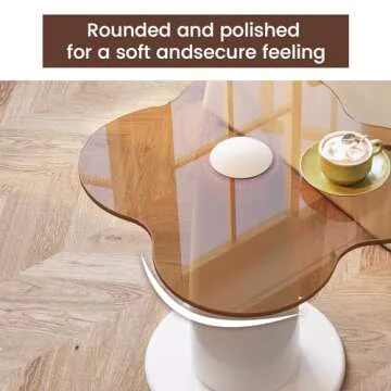 Guyii Irregular Side Table with Tempered Glass Top