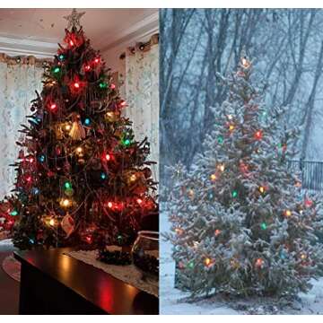 25 Pack C7 LED Multicolor Christmas Replacement Light Bulbs