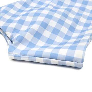 MOOSLOVER Women One Shoulder High Waisted Bikini Tie High Cut Two Piece Swimsuits(S,Blue Grid)