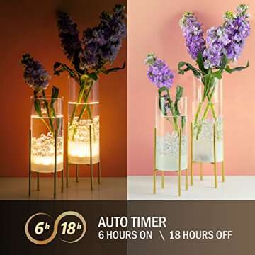 Elegant LED Flower Vase Set with Timer Function