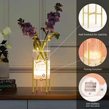 Elegant LED Flower Vase Set with Timer Function