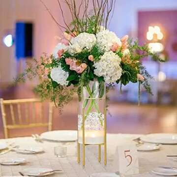 Elegant LED Flower Vase Set with Timer Function