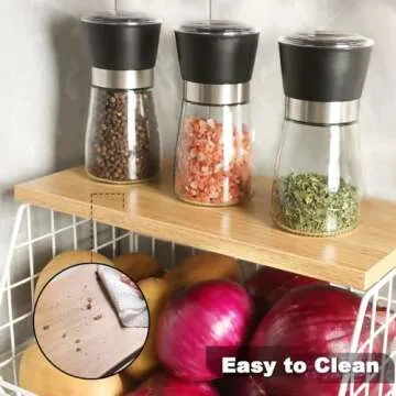 Mefirt Fruit Basket, 2-Tier Fruit Bowl for Kitchen Counter, Stackable Wall Mounted Fruit Storage, Snack Organizer, Potato and Onion Storage Basket, Hanging Pantry Storage with Wood Lid, 2 Set, White