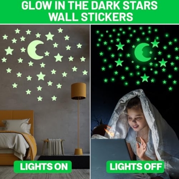 100 Pcs Glow in The Dark Stars for Kids Rooms