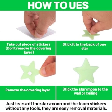 100 Pcs Glow in The Dark Stars for Kids Rooms