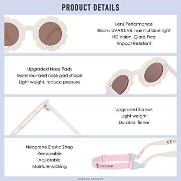 COCOSAND Flower Polarized Baby Sunglasses for Toddlers