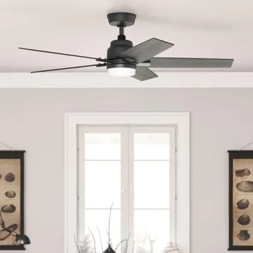 Matt Black Indoor 52" Ceiling Fan with LED & Remote