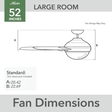 Matt Black Indoor 52" Ceiling Fan with LED & Remote