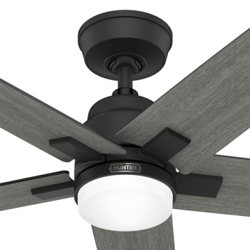 Matt Black Indoor 52" Ceiling Fan with LED & Remote