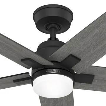 Matt Black Indoor 52" Ceiling Fan with LED & Remote