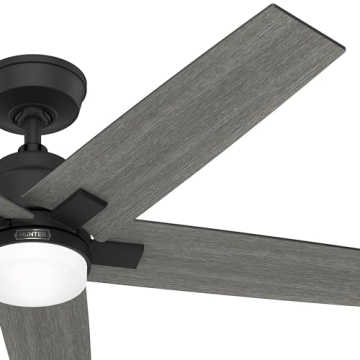 Matt Black Indoor 52" Ceiling Fan with LED & Remote