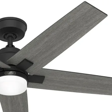 Matt Black Indoor 52" Ceiling Fan with LED & Remote
